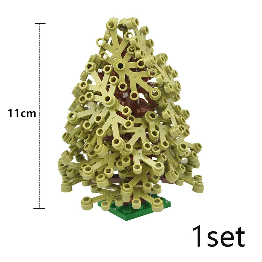 DIY Plant Tree City Bricks Assemble MOC Pine Christmas Tree Model Building Blocks Educational Sunflower Brick For Children Gifts Elk-Valley 3D
