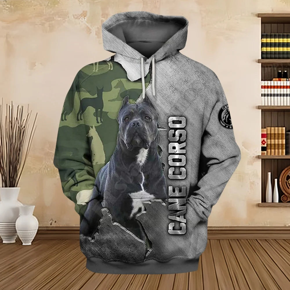 2024 New Hoodies 3D Graphic Silver Ribbon Hoodies Animals Dog Belgian Malinois Sweatshirts Casual Harajuku Sportswear Clothing Elk-Valley 3D