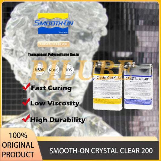 SMOOTH-ON CRYSTAL CLEAR 200 Transparent Polyurethane Resin for Molding and Casting Applications Original Product