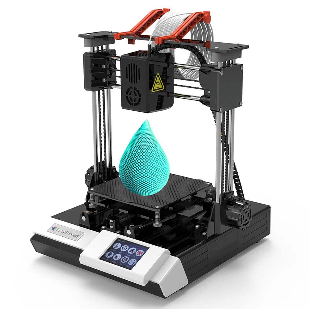EasyThreed K6 3D Printer FDM Desktop Printing Machine 100x100x100mm/4x4x4inches Removable Platform with 2.4'' Touchscreen Elk-Valley 3D