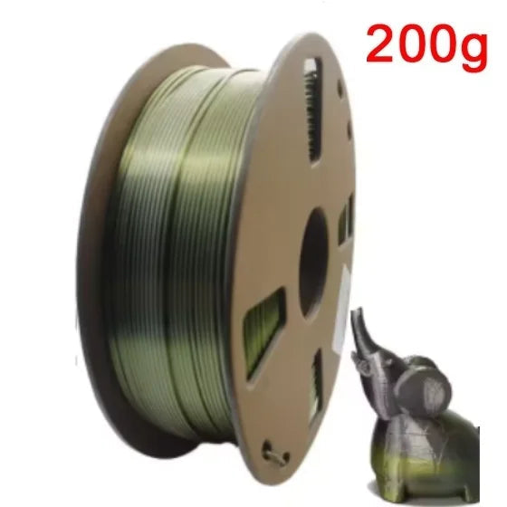 200G Dual Color Filament Silk PLA 1.75mm FDM 3D Printer Plastic Material Shiny Filament PLA Multicolor Black Red Blue Gold Elk-Valley 3D