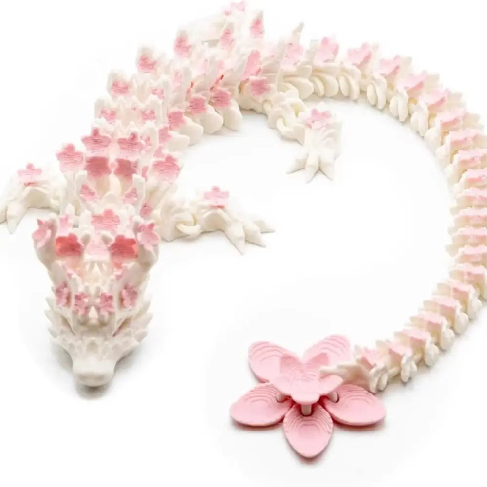 Simulated Eye 3D Printed Dragon Laser Sakura Dragon 3D Printed Diceratops Dragon Rotatable Poseable Joints Elk-Valley 3D