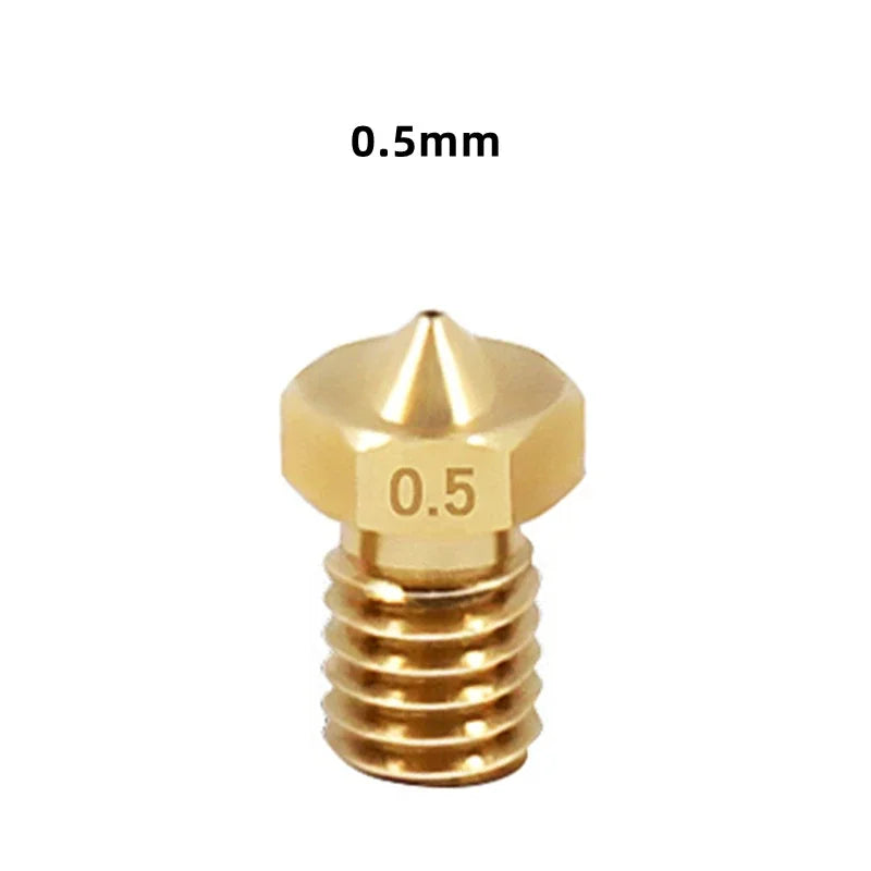 10PCS  3D Printer V6 M6 Threaded Brass Nozzle 0.2/0.25 0.3/0.4/0.5/0.6/1.0mm for 1.75/3.0mm Filament E3D V5 V6 Hotend Extruder Elk-Valley 3D