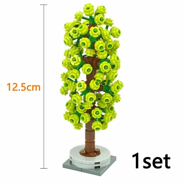 DIY Plant Tree City Bricks Assemble MOC Pine Christmas Tree Model Building Blocks Educational Sunflower Brick For Children Gifts Elk-Valley 3D
