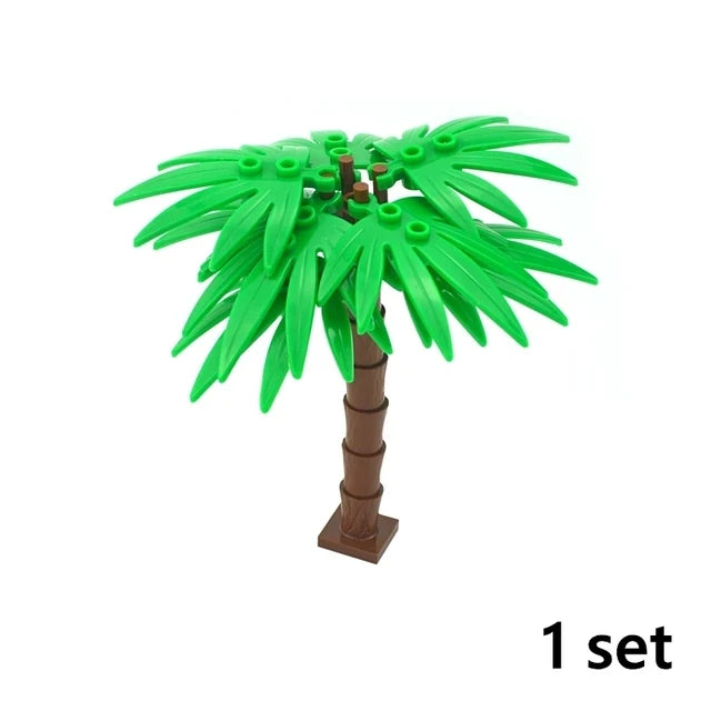 DIY Plant Tree City Bricks Assemble MOC Pine Christmas Tree Model Building Blocks Educational Sunflower Brick For Children Gifts Elk-Valley 3D