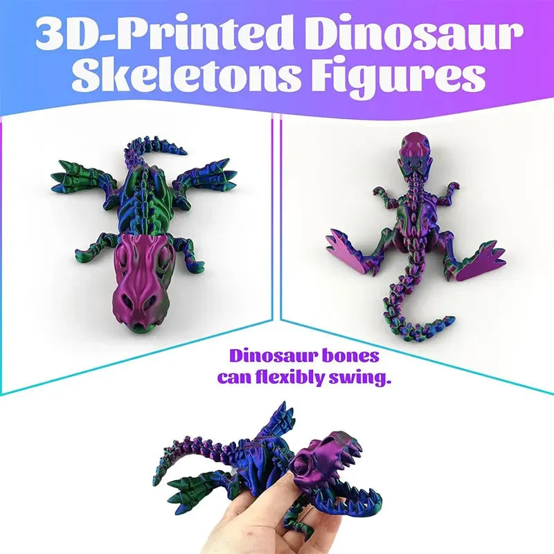 3D Printed Dragon Dinosaur Model Joints Can Move Freely Desktop Craft Ornament Gifts for Kids For Landscaping Decoration Elk-Valley 3D