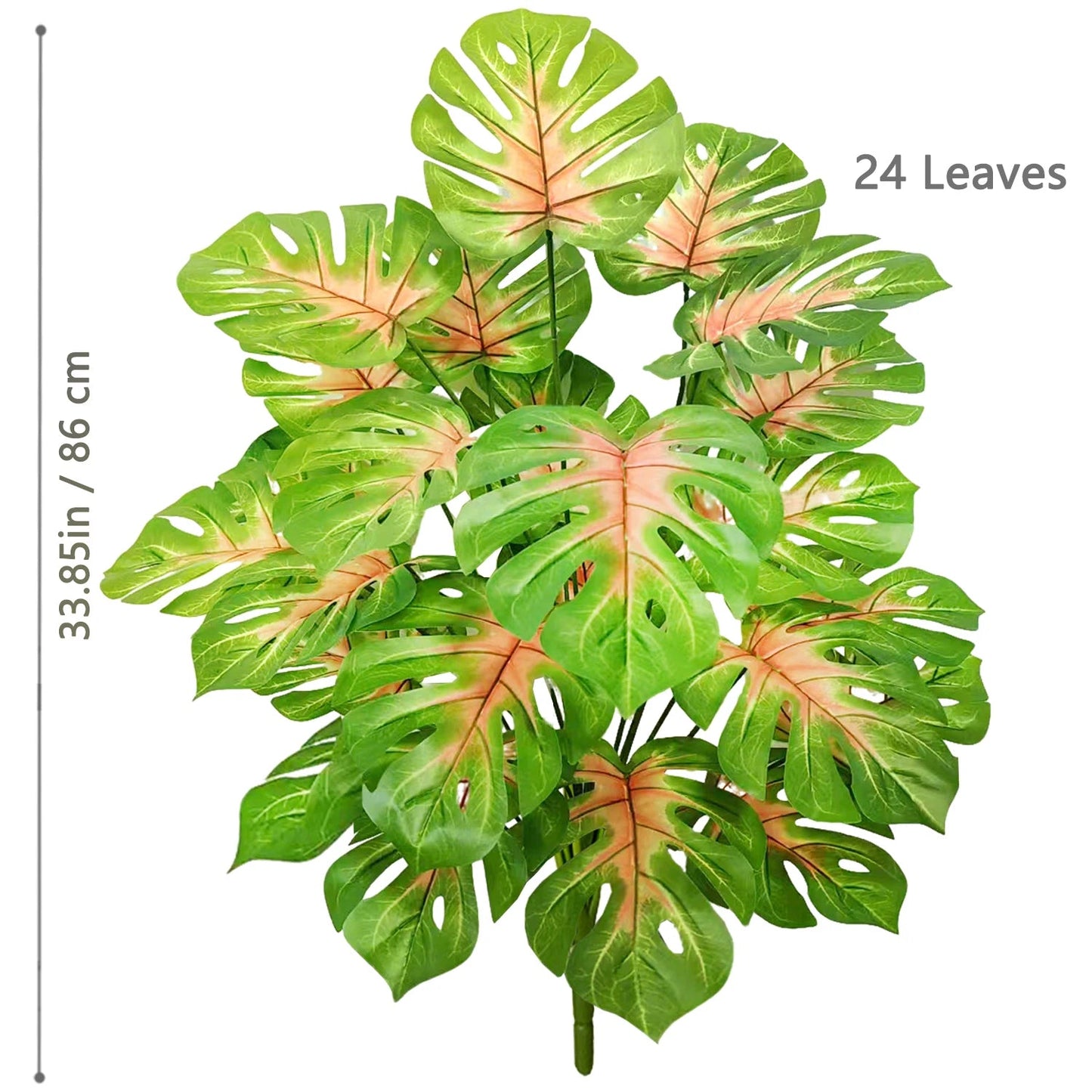52-104cm(40.94in)  Artificial Monstera Plant Fake Palm Tree Plastic Turtle Leaf Green Plant for Home Garden Room Office Decor Elk-Valley 3D