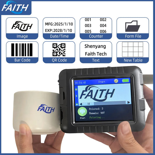 Faith 25 languages handheld small portable mini inkjet printer logo Impresora de inyección de tinta мини принтер
