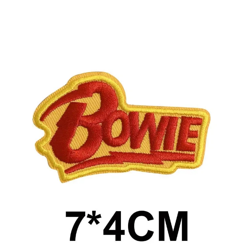 5PCS/ Text Clothing Stickers Fabric Applique Embroidery Iron On Patches,Punk Rock Music Band Badges Clothes Striped Sewing Patch Elk-Valley 3D