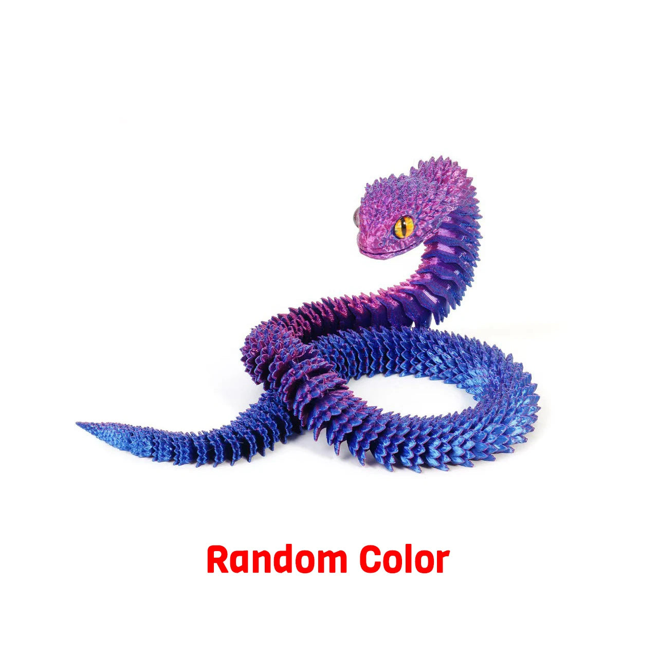 2026 New 3D Printed Snake Realistic Snake Statue Movable Joint Fidget Toys Simulation Snake Year Desk Ornament Animal Model Gift Elk-Valley 3D