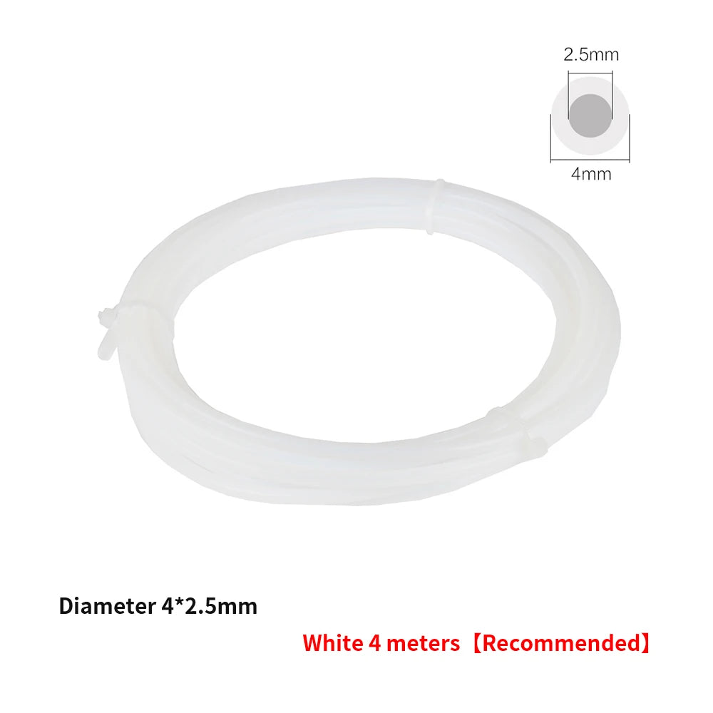 3D Printer  hotend Parts PTFE Tube Teflonto Pipe Bowden Extruder 1.75mm ID2mm OD4mm 1M 2M with Cutter and Cable tie White Black Elk-Valley 3D
