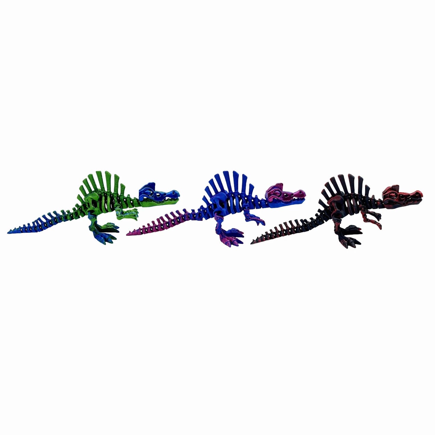 3/5 pieces set 3D printed 15cm Spinosaurus, multiple colors, movable joints can stand and lie down, home party holiday Elk-Valley 3D