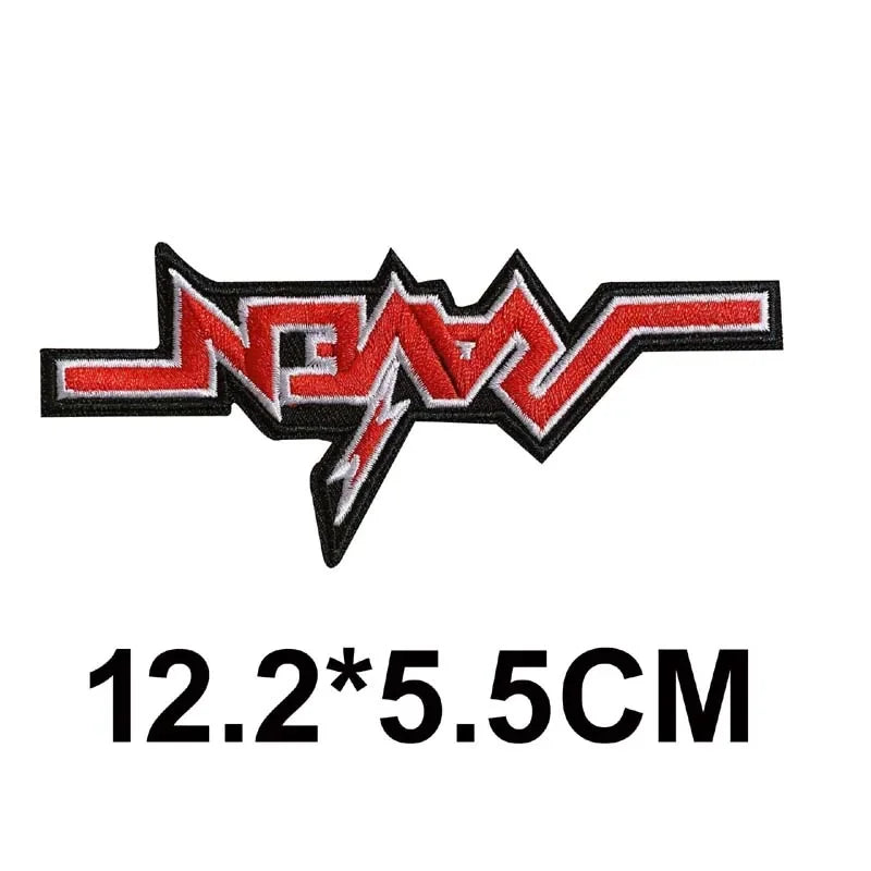 5PCS/ Text Clothing Stickers Fabric Applique Embroidery Iron On Patches,Punk Rock Music Band Badges Clothes Striped Sewing Patch Elk-Valley 3D