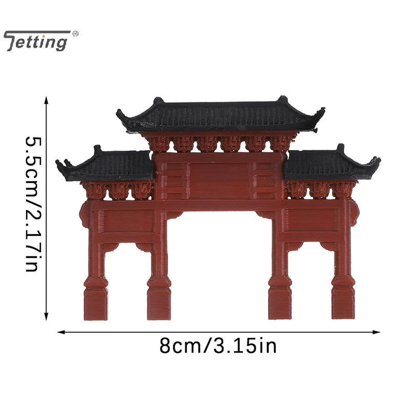 Miniature Archway Statue Ancient Building Model Japanese Garden Decor Fish Tank Decor Memorial Gate Mini Aquarium Decorations Elk-Valley 3D