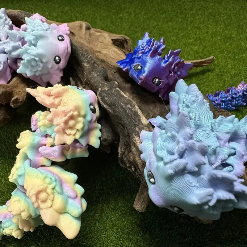 3D Print Toy Salamander Dragon Desktop Ornament 3D Print Animals Home Office Crafts Print Characters Christmas Halloween Gifts Elk-Valley 3D