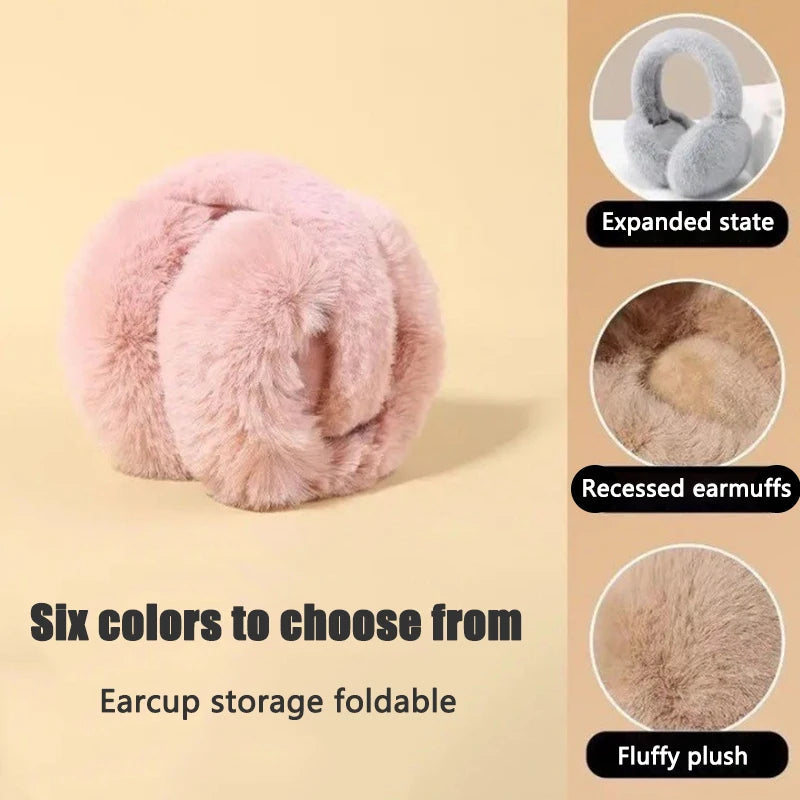 Winter Solid Soft Plush Ear Keep Warmer Earmuffs for Women Men Fashion Outdoor Sports Earflap Protection Ear-Muffs Ear Cover Elk-Valley 3D