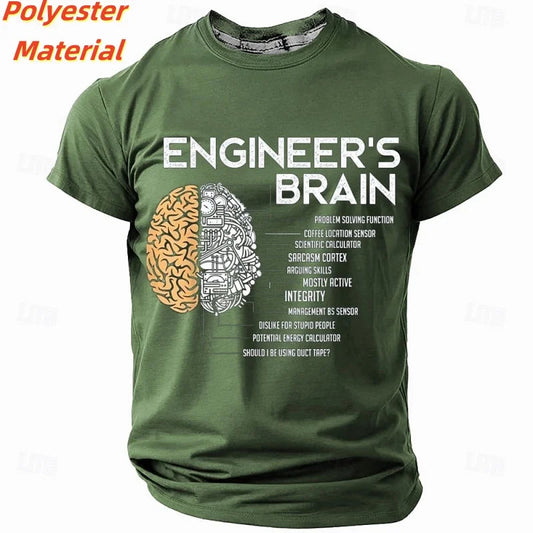 3D Printed Mechanical Brain T Shirt For Men Fun Colorful Pattern T-Shirts Summer Round Neck Kids Short Sleeve Tees Fashion Tops Elk-Valley 3D