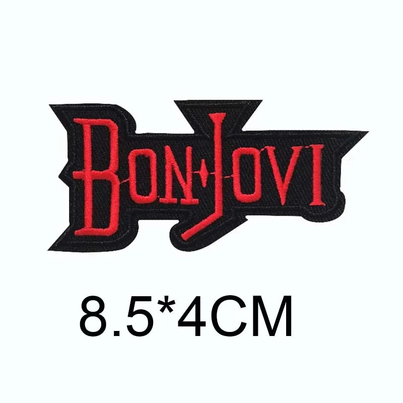 5PCS/ Text Clothing Stickers Fabric Applique Embroidery Iron On Patches,Punk Rock Music Band Badges Clothes Striped Sewing Patch Elk-Valley 3D