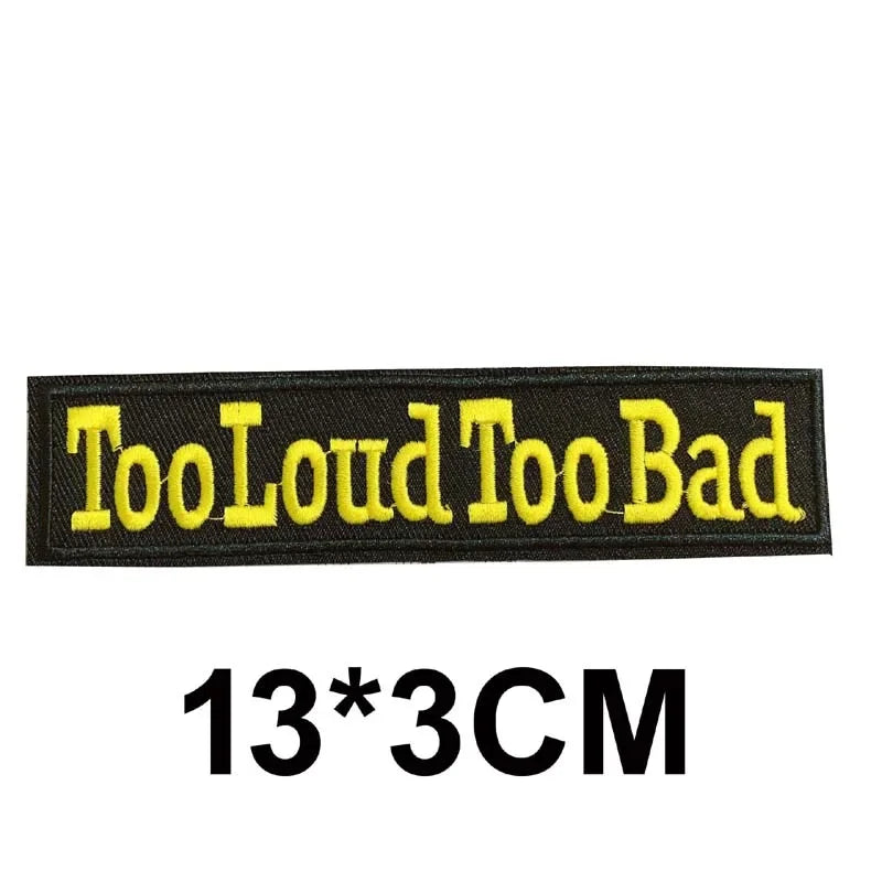 5PCS/ Text Clothing Stickers Fabric Applique Embroidery Iron On Patches,Punk Rock Music Band Badges Clothes Striped Sewing Patch Elk-Valley 3D