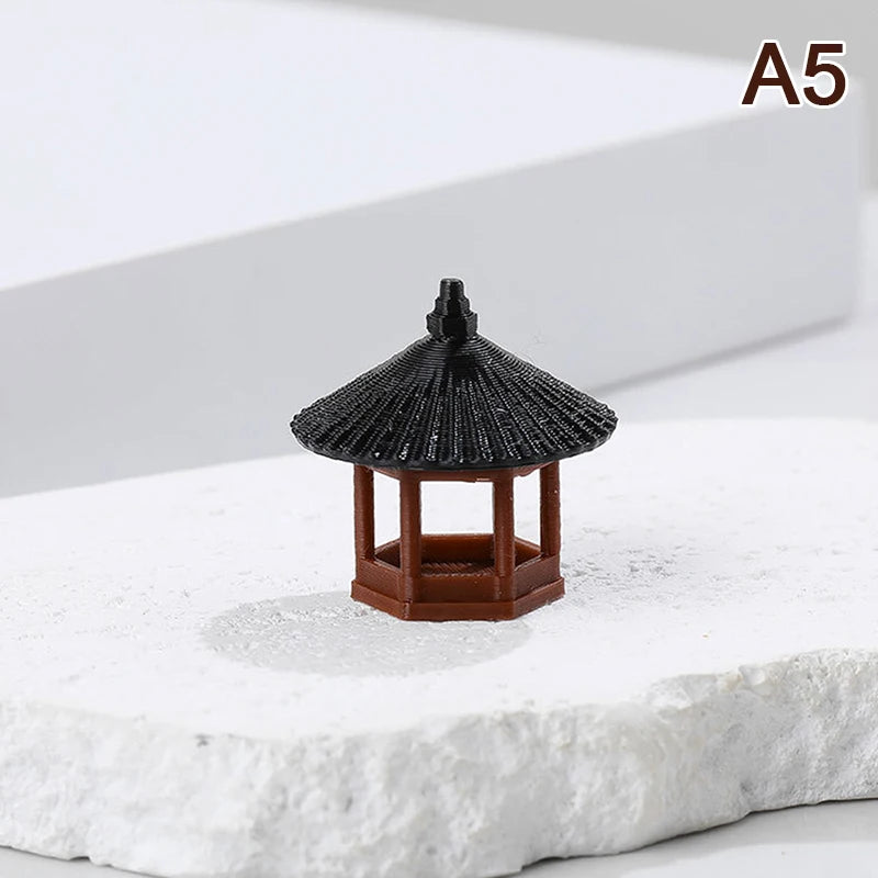 Miniature Archway Statue Ancient Building Model Japanese Garden Decor Fish Tank Decor Memorial Gate Mini Aquarium Decorations Elk-Valley 3D