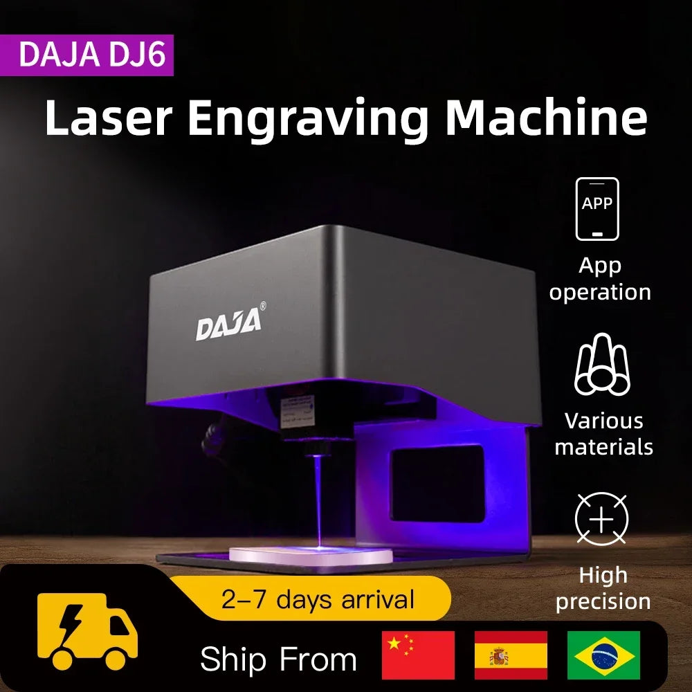 DAJA Laser Engraver CNC DIY DJ6 Laser Engraving Machine 3000mw Fast Mini Logo Mark Printer Cutter Woodworking Wood Plastic Elk-Valley 3D