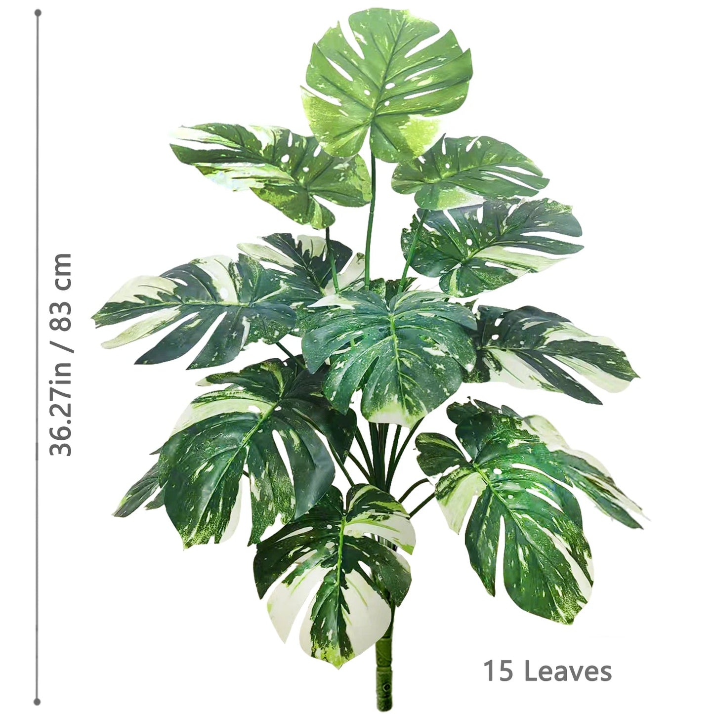 52-104cm(40.94in)  Artificial Monstera Plant Fake Palm Tree Plastic Turtle Leaf Green Plant for Home Garden Room Office Decor Elk-Valley 3D