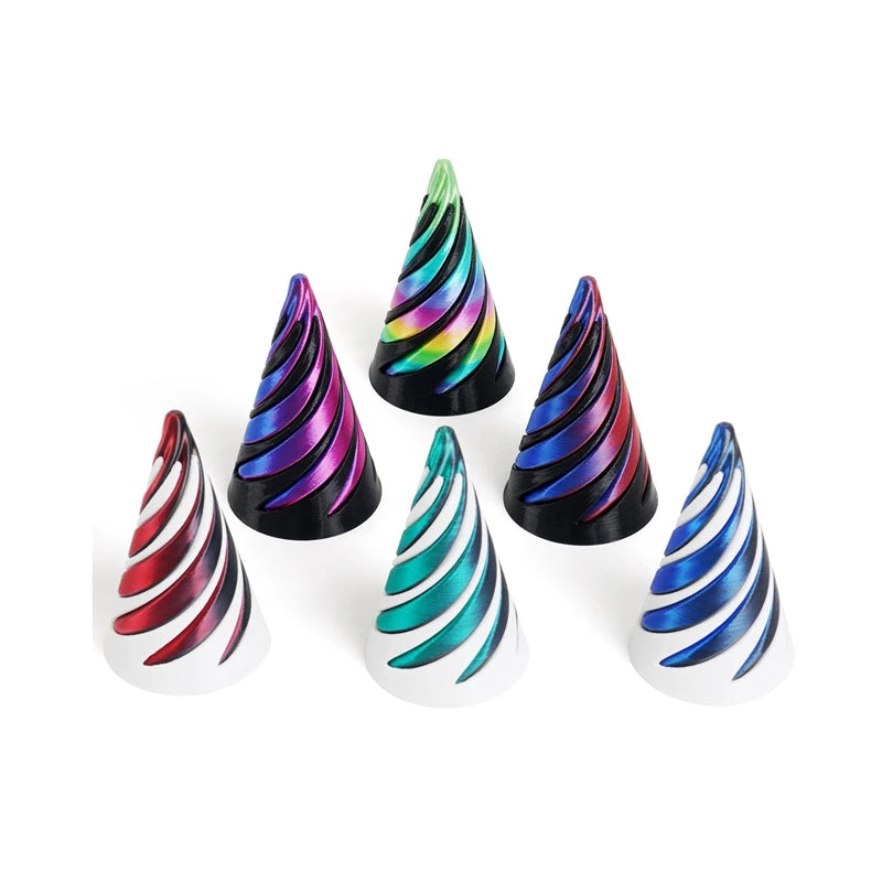 3D Printed Decoration Mini Vortex Printed Spiral Conae Fidget Toy Impossible Pyramid Passthrough Sculpture Thread Illusion Gift Elk-Valley 3D
