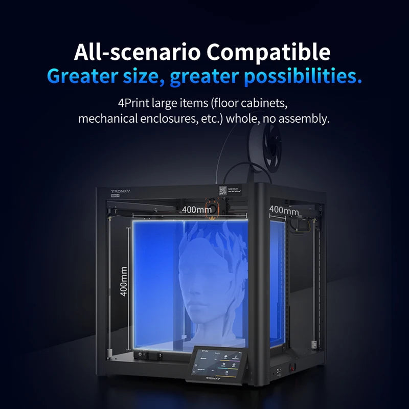 TRONXY VEHO 4 FDM 3D Printer Large Build Size 400x400x400mm 3d Printer diy Kit 600mm/s Fast Speed Full-set Printer impresora 3d Elk-Valley 3D