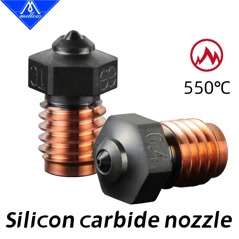 Mellow Phaetus V6 Nozzle Silicon Carbide DLC Coated High Temperature Wear Resistant 3D Printer Nozzle M6 1.75mm For Prusa i3 MK3