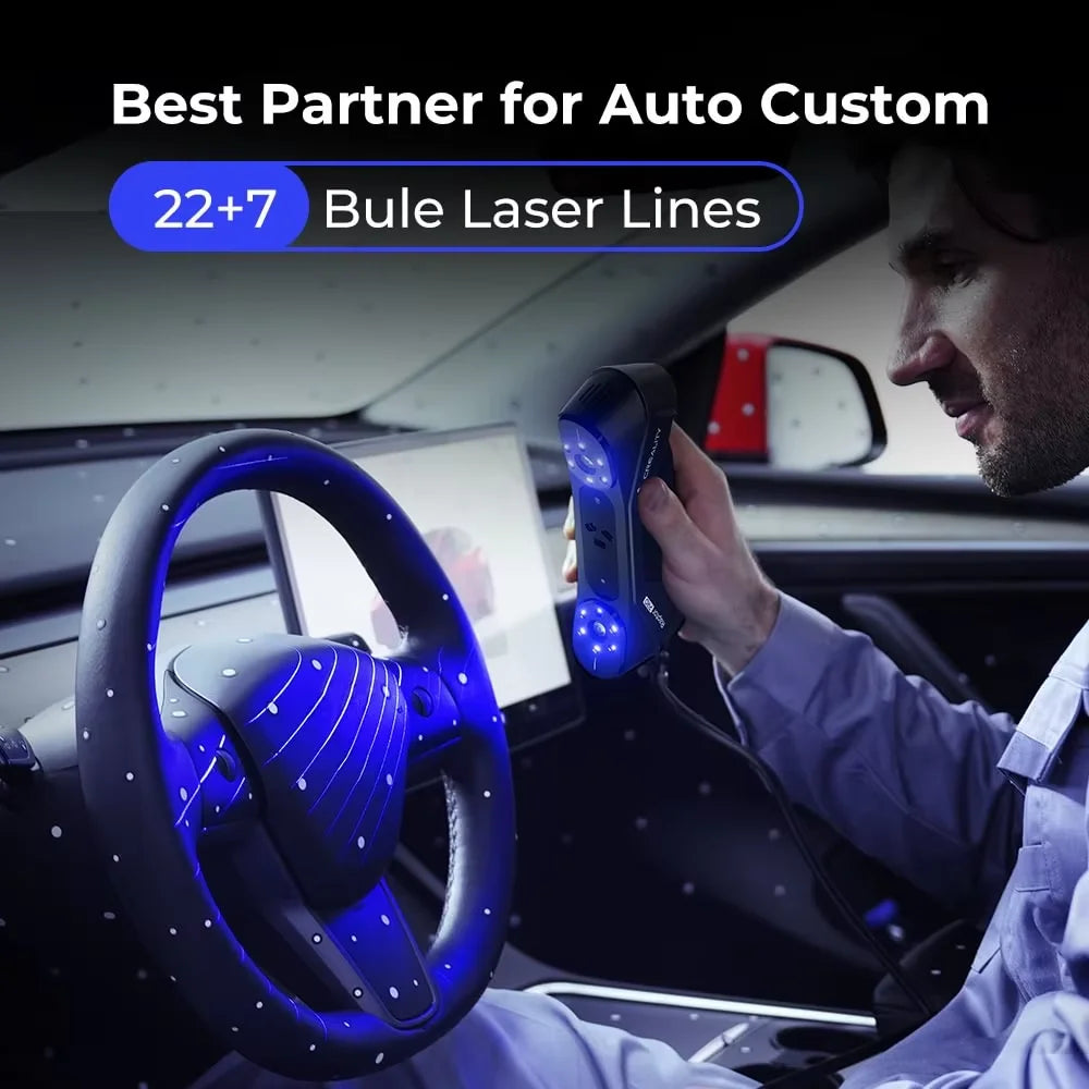 Creality Raptor Pro 3D Scanner Dual Mode 22+7 Blue Laser Line/NIR 0.02mm Accuracy 60FPS Anti-Shake Tracking 24Bit Color Scanning