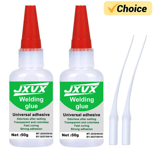 JXVX 50g Welding High Strength Oily Glue - Universal Superglue Mighty Instant Glue for Resin Ceramic Metal Glass Elk-Valley 3D