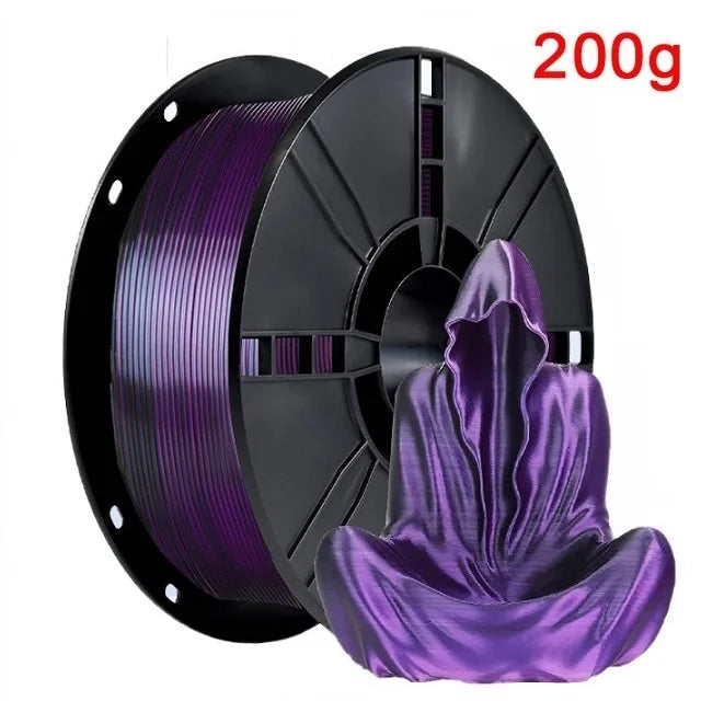 200G Dual Color Filament Silk PLA 1.75mm FDM 3D Printer Plastic Material Shiny Filament PLA Multicolor Black Red Blue Gold Elk-Valley 3D