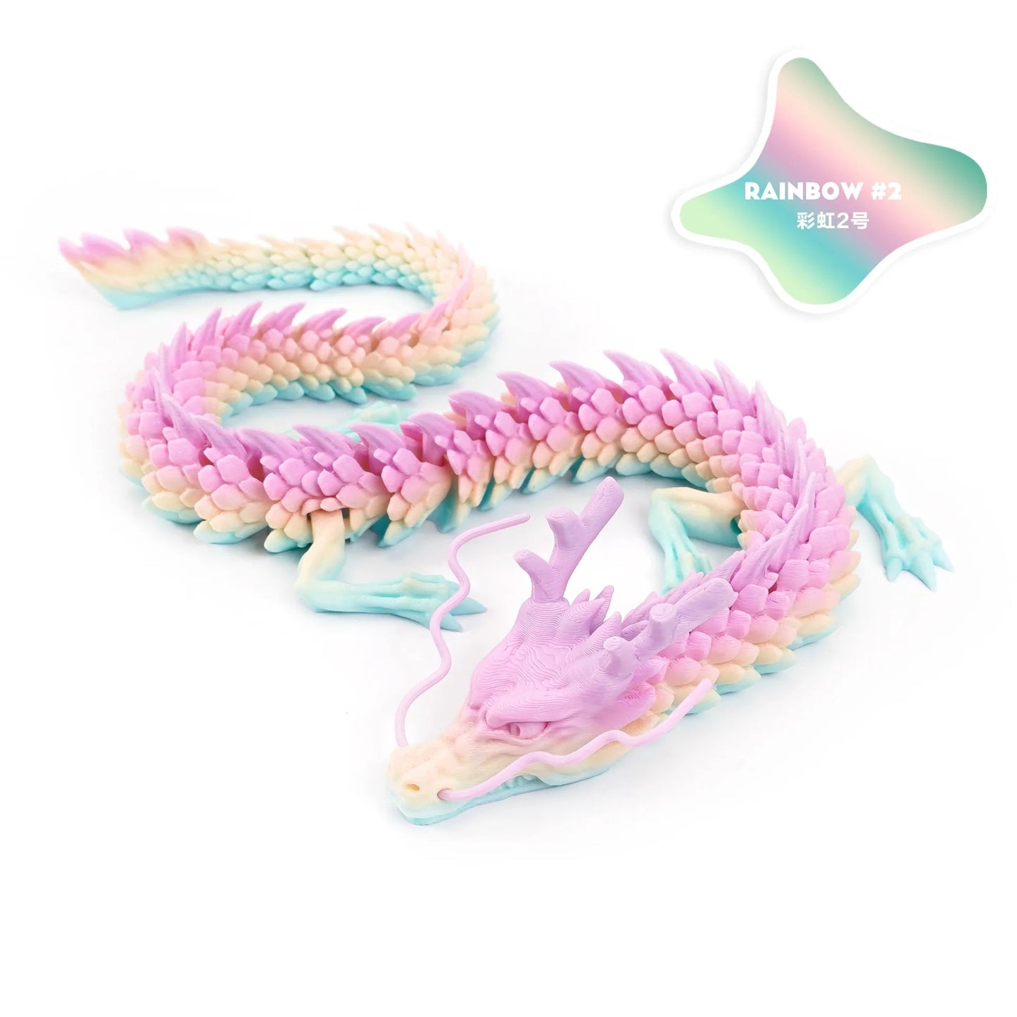 30/60cm 3D Printed Chinese Dragon Figurine Toys Full Body Joints That Can Move Dragon Model Ornaments Toys for Kids Xmas Gift Elk-Valley 3D