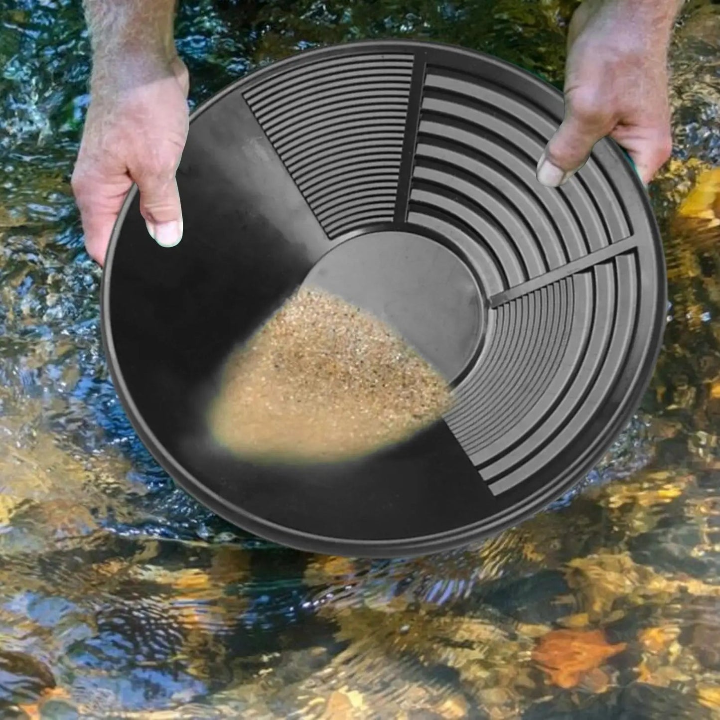 Plastic Gold Pan With Riffle Basin Mining Pan Dredging Prospecting River Tool Wash Gold Panning Equipment Elk-Valley 3D