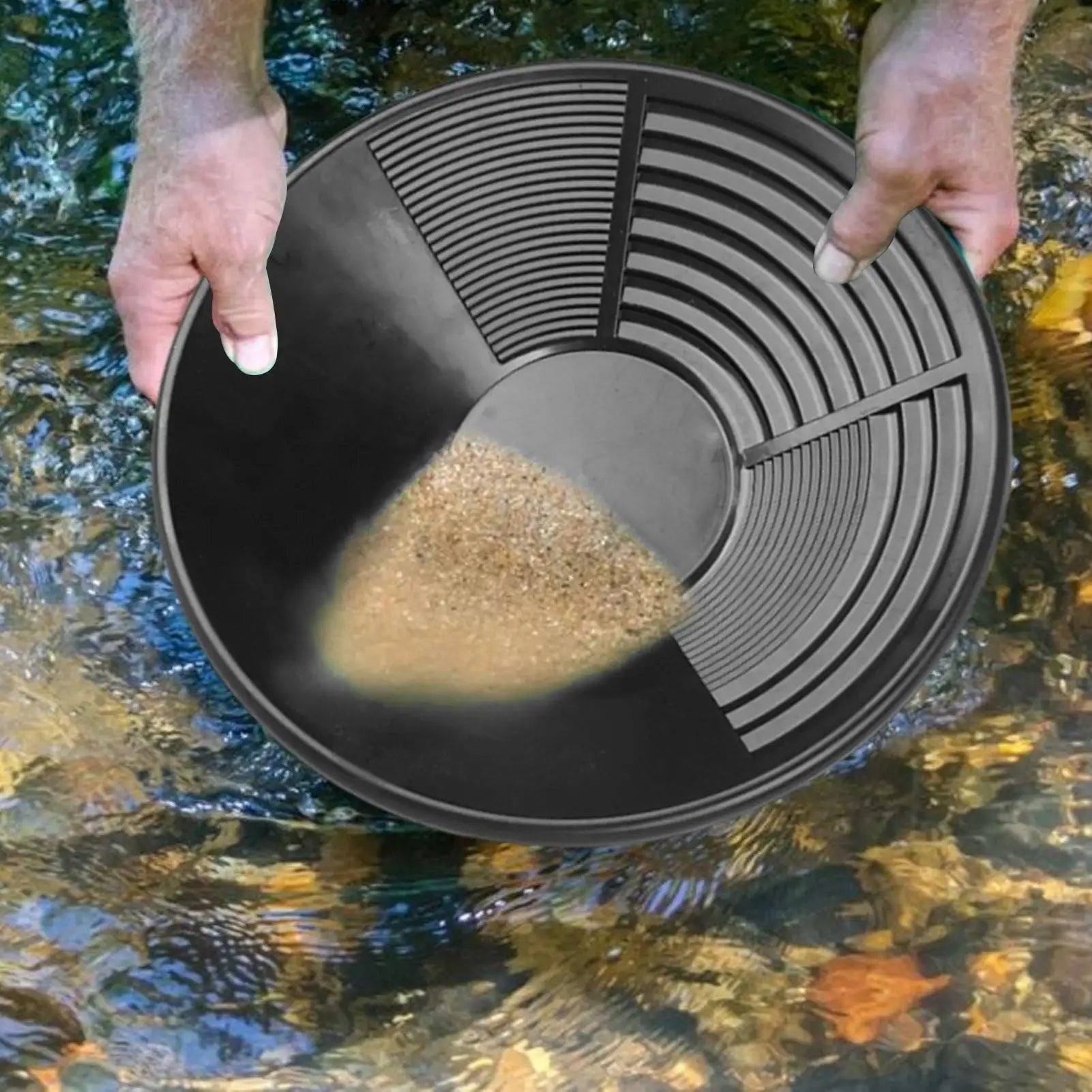 Plastic Gold Pan With Riffle Basin Mining Pan Dredging Prospecting River Tool Wash Gold Panning Equipment Elk-Valley 3D