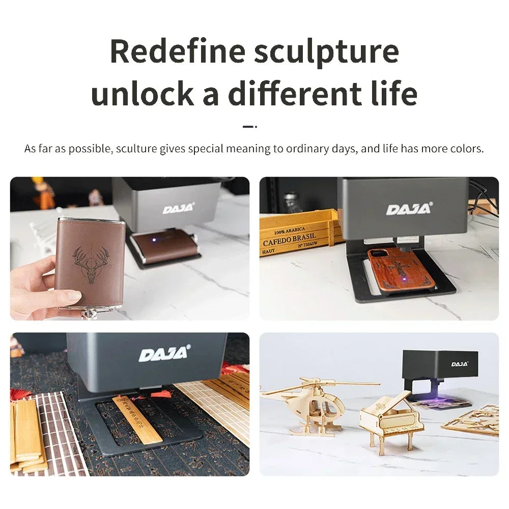 DAJA Laser Engraver CNC DIY DJ6 Laser Engraving Machine 3000mw Fast Mini Logo Mark Printer Cutter Woodworking Wood Plastic Elk-Valley 3D