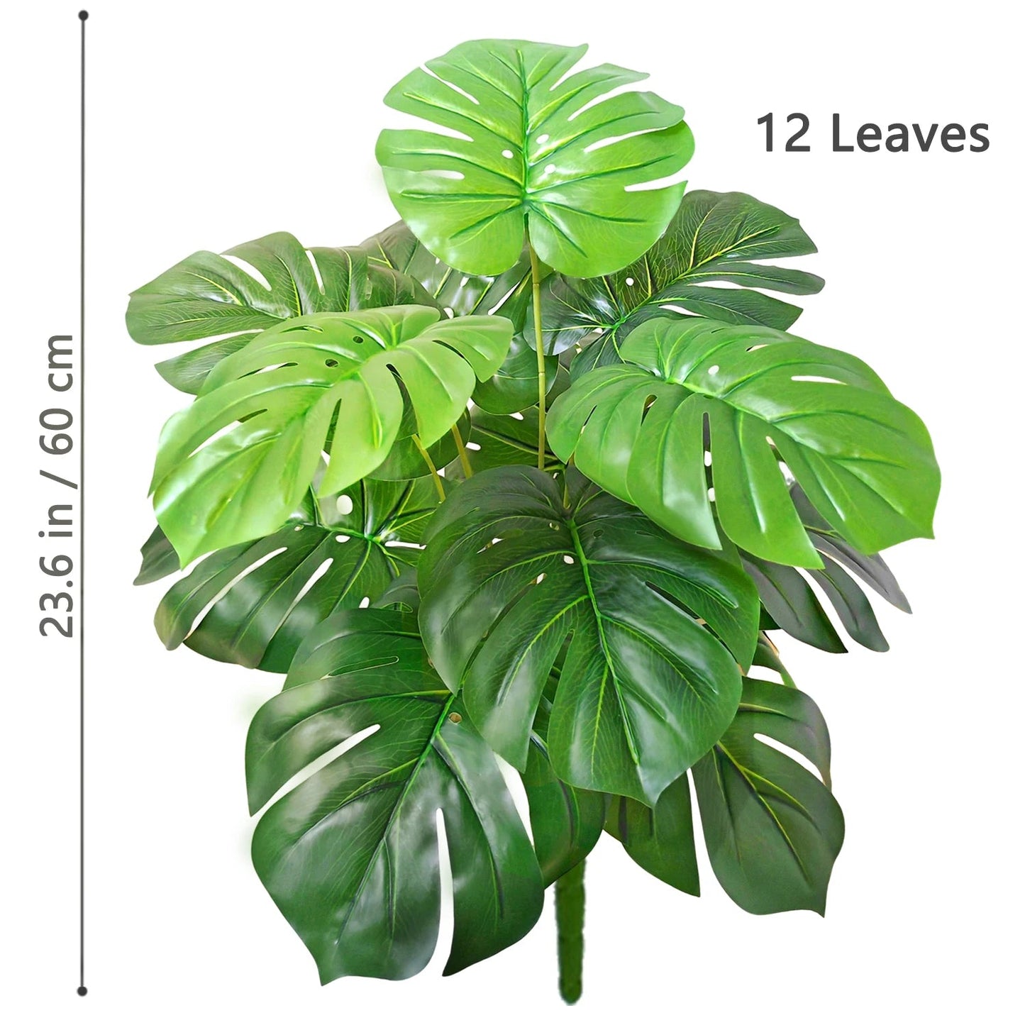 52-104cm(40.94in)  Artificial Monstera Plant Fake Palm Tree Plastic Turtle Leaf Green Plant for Home Garden Room Office Decor Elk-Valley 3D