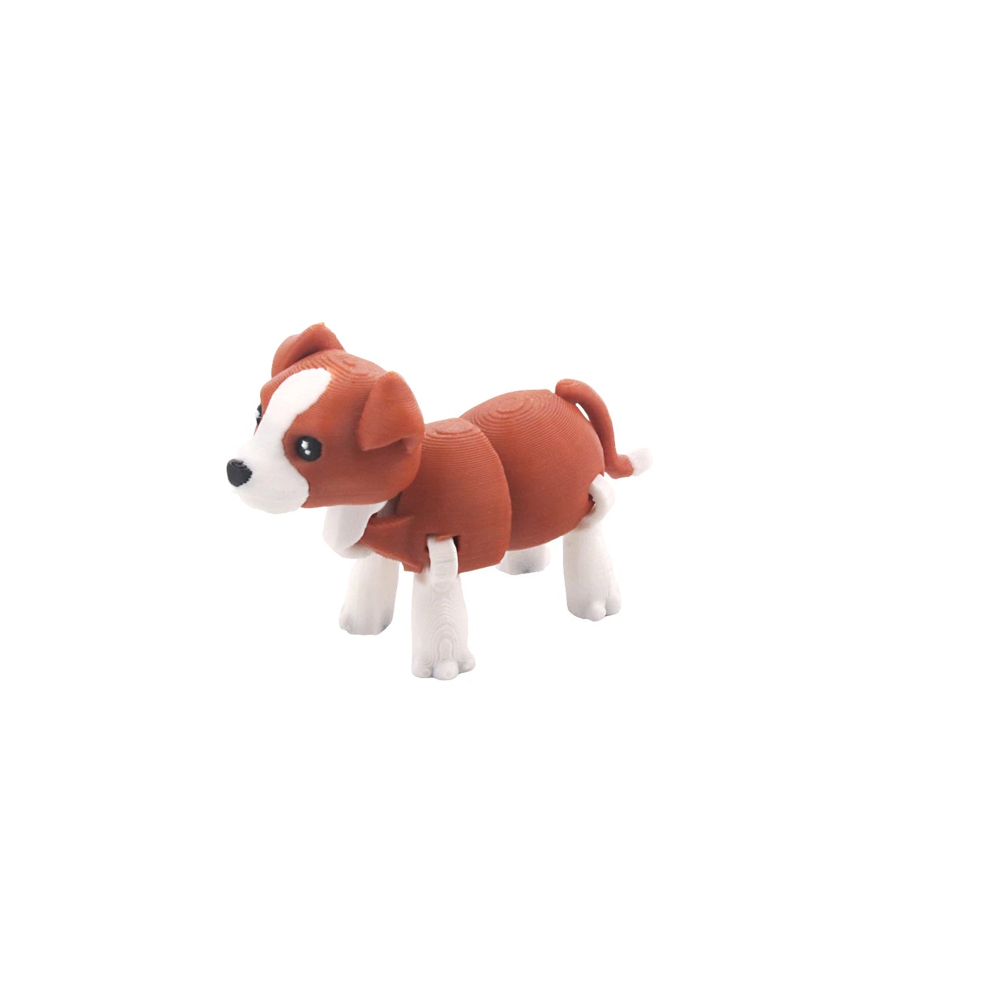 3D printed dog model, flexible animal toy statue, movable joints, home office decoration