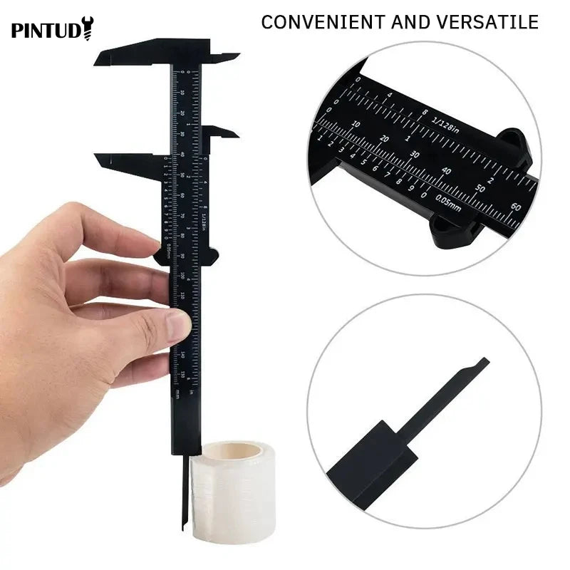 1PC Plastic Vernier Caliper Digital Display Caliper Mini Text Play Caliper Student Vernier Ruler 0 to 150mm Measuring Tool Elk-Valley 3D