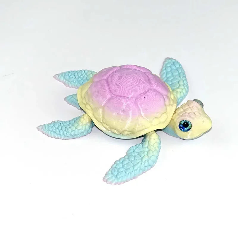 3D Printed Turtle Multi Joint Movable Ornament Versatile Shapes Creative Home Office Desktop Ornament 2025 New Year Gift Crafts Elk-Valley 3D