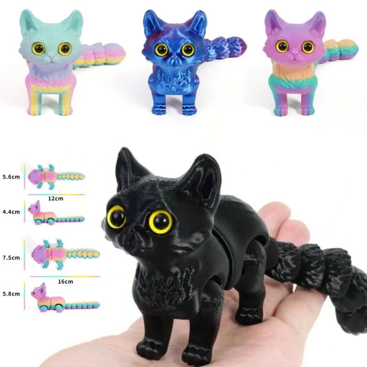 12/16cm 3D Printed Articulated Cute Cats Figurine Miniature Living Room Decor Car Desktop Home Decoration Accessories Kids Gifts Elk-Valley 3D