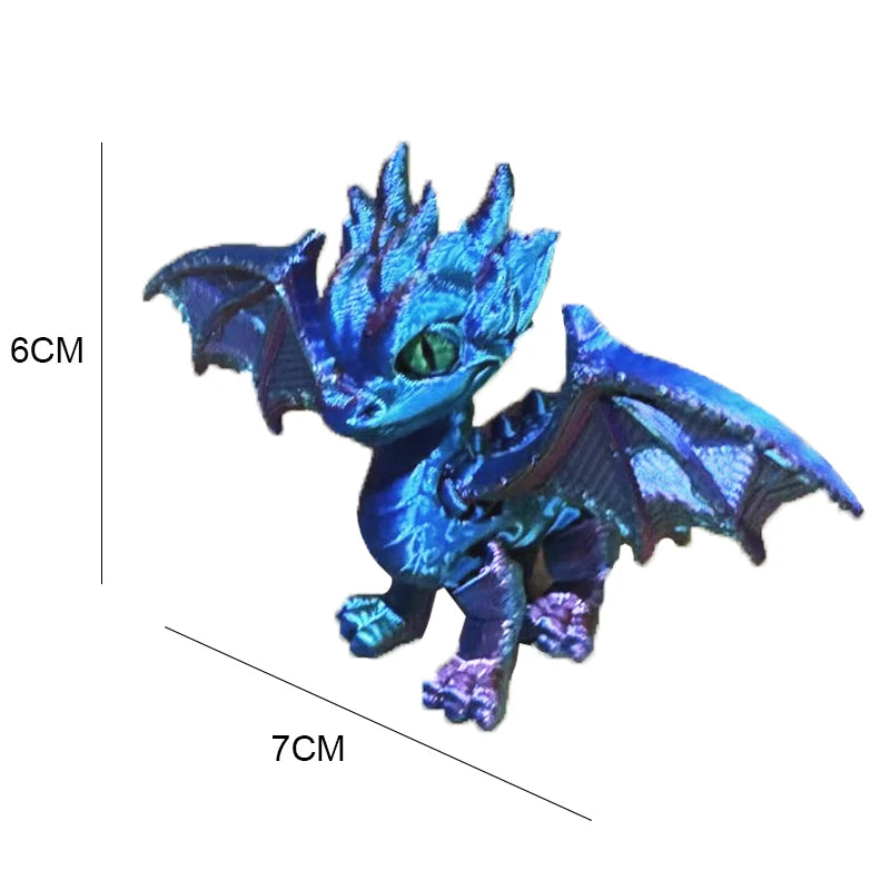 3d Printed Dragon,Fidget Dragons Toy Figurines, Animal Joint Activity Models Desktop Ornaments Simulation Model Figurines Gifts Elk-Valley 3D