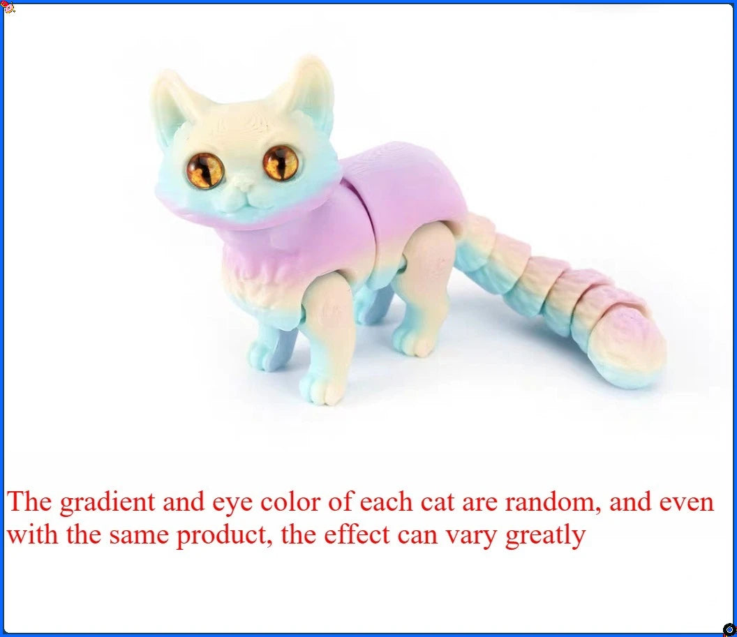3D printed cats, 3D animals for stress relief, desktop decorations suitable for office workers, and small ornaments for adults Elk-Valley 3D
