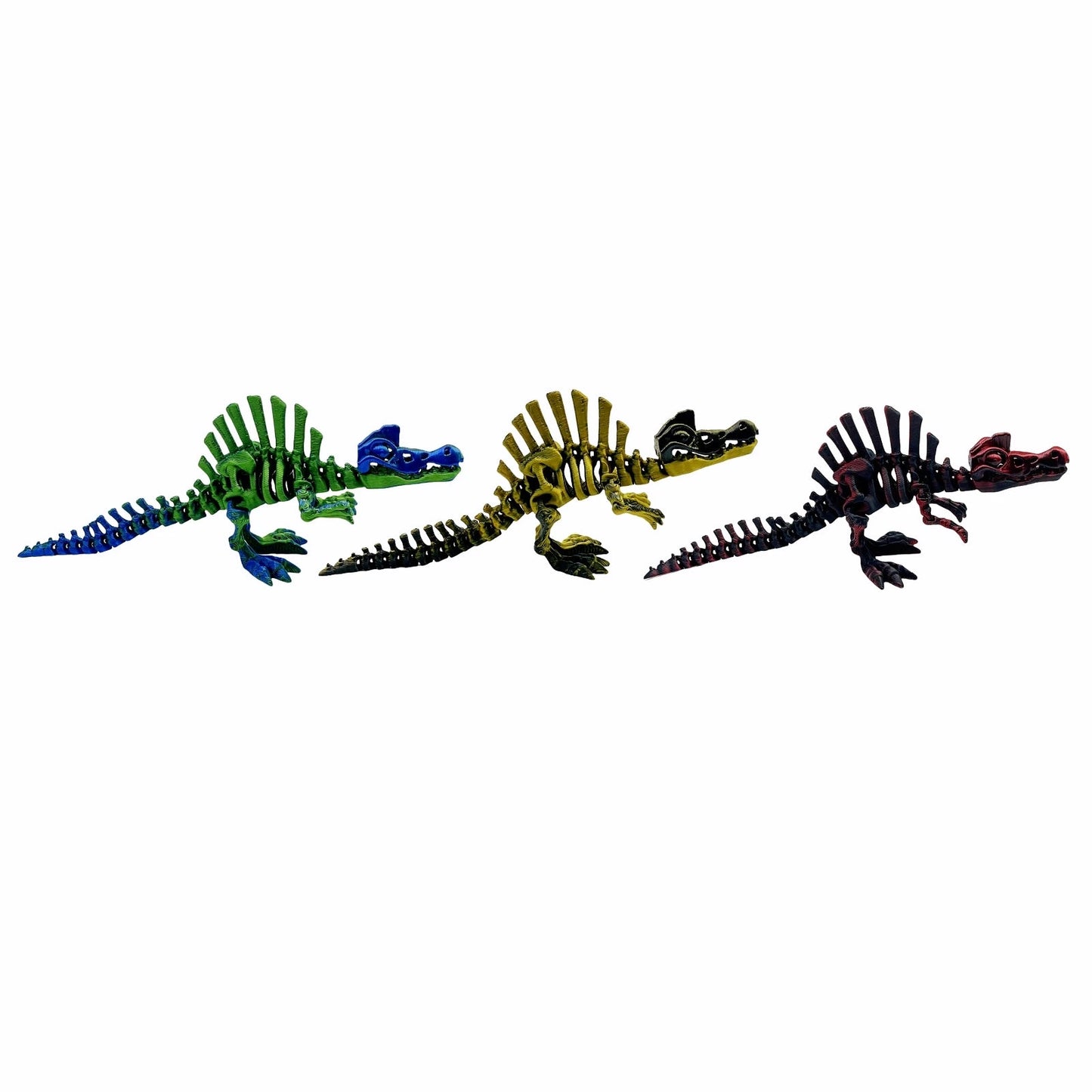 3/5 pieces set 3D printed 15cm Spinosaurus, multiple colors, movable joints can stand and lie down, home party holiday Elk-Valley 3D