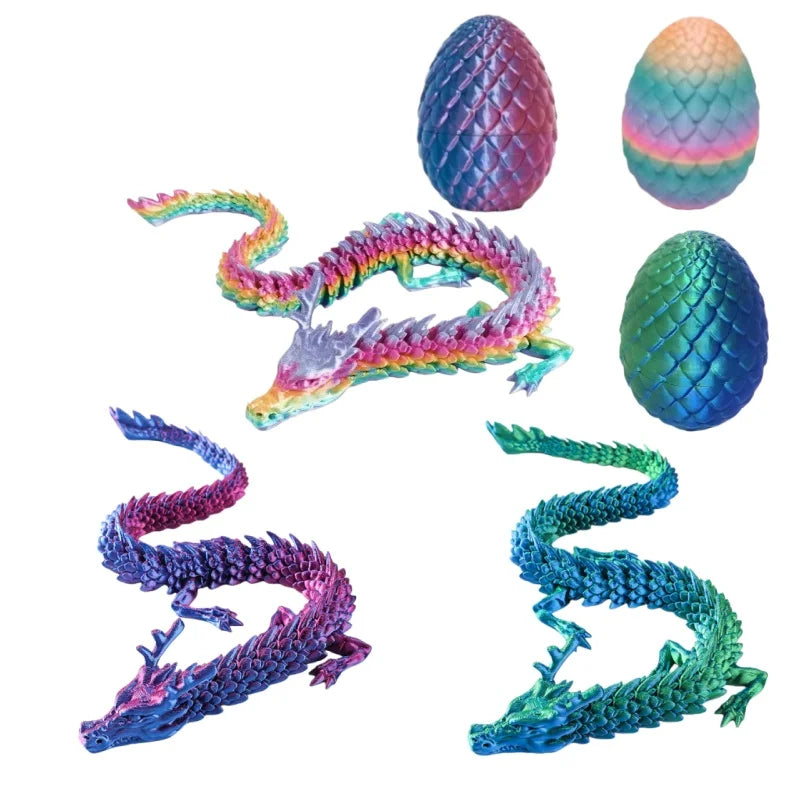 1 Set 3D Printed Dragon Egg Ornamental Toy Joint Activity Model Stress Relief Fidget Toys Gift for Kids Adults Home Office Decor Elk-Valley 3D