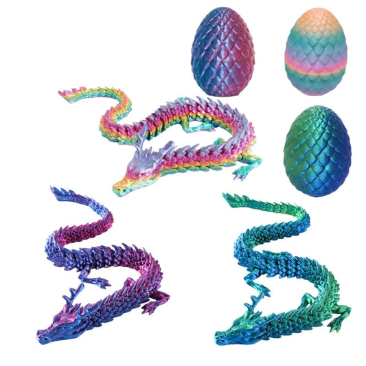1 Set 3D Printed Dragon Egg Ornamental Toy Joint Activity Model Stress Relief Fidget Toys Gift for Kids Adults Home Office Decor Elk-Valley 3D