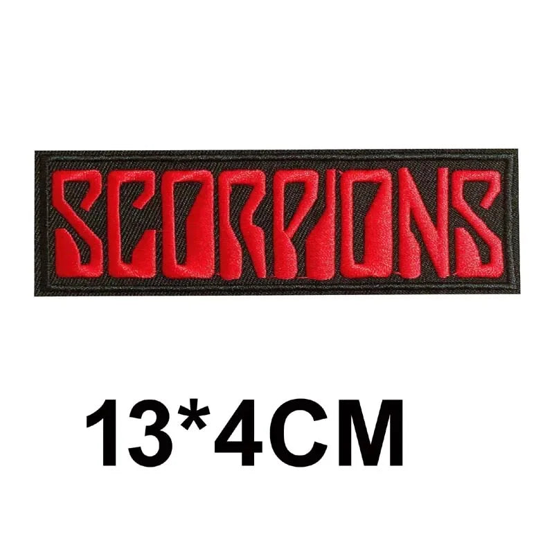 5PCS/ Text Clothing Stickers Fabric Applique Embroidery Iron On Patches,Punk Rock Music Band Badges Clothes Striped Sewing Patch Elk-Valley 3D