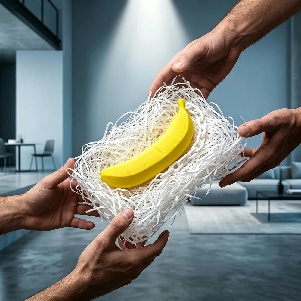 3D Printed Banana Shape Nunchaku, Creative Novelty Desktop Ornament, Funny Prank Toy Decoration Perfect Gift for Friends Elk-Valley 3D