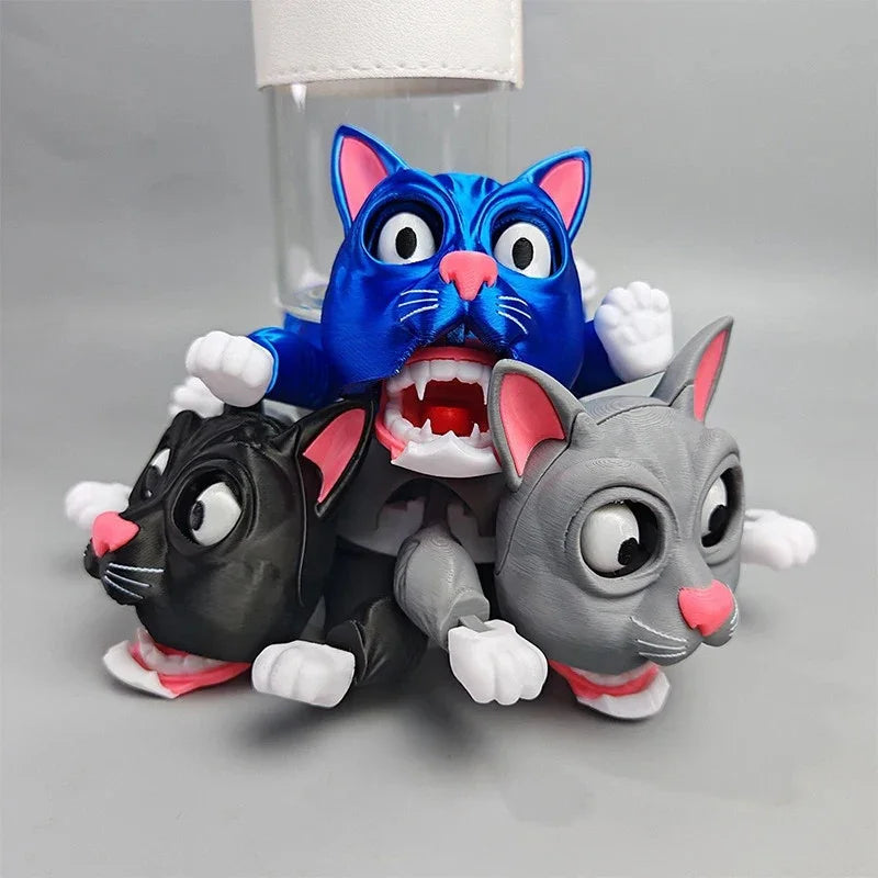 Creative 3D Printed Cat Coaster Funny Panicked Cat Cup Pad Tea Mug Coffee Drinks Holder Office Desktop Home Decoration Ornament Elk-Valley 3D