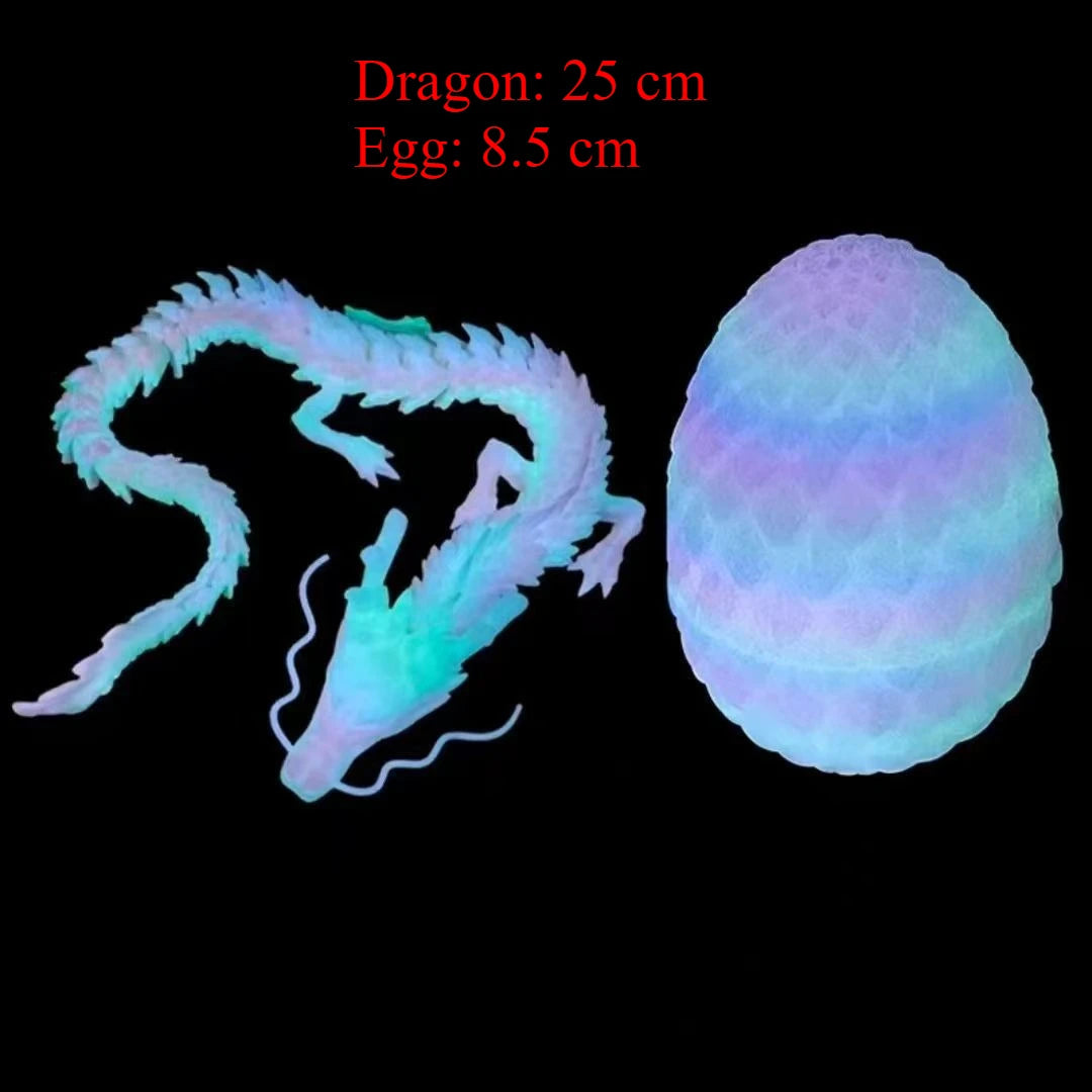 Chinese Dragon Surprise Egg Toy, 3D Movable Joint Dragon Model, Mini Desktop Decoration, Unique Art Craft Gift for Adults & Kids Elk-Valley 3D